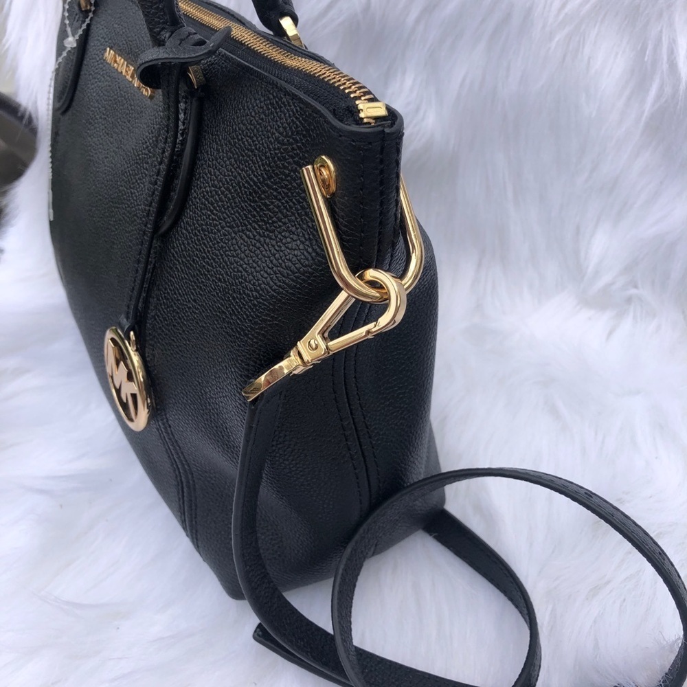 Michael Kors Elson Large Satchel Crossbody Black Elegant Bag View 2